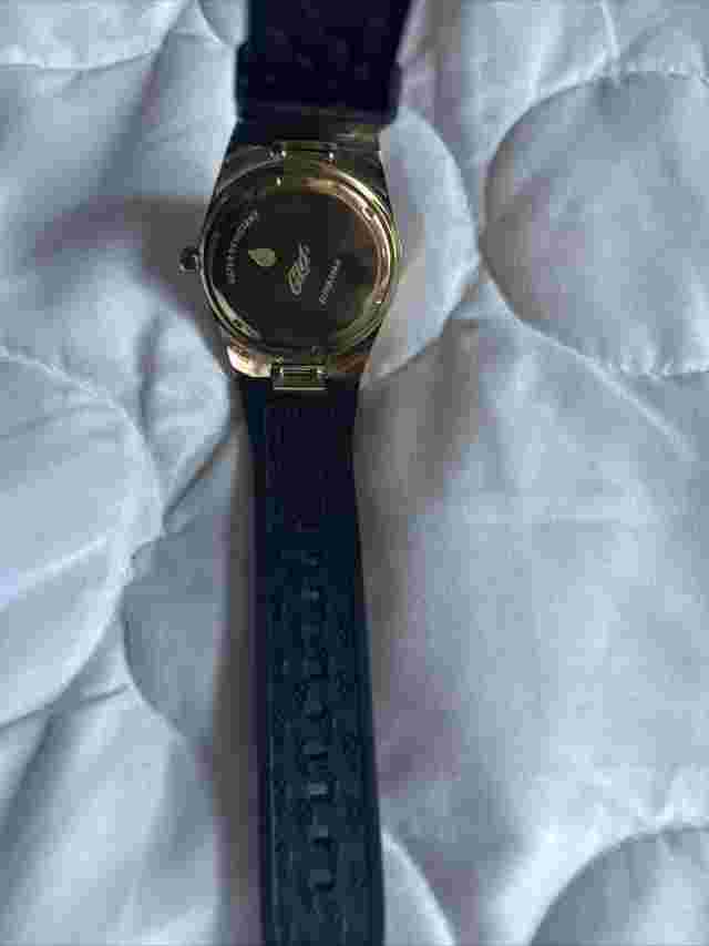 Gld Iced Out Alpha Era watch with rubber band Gold tone CZ stones