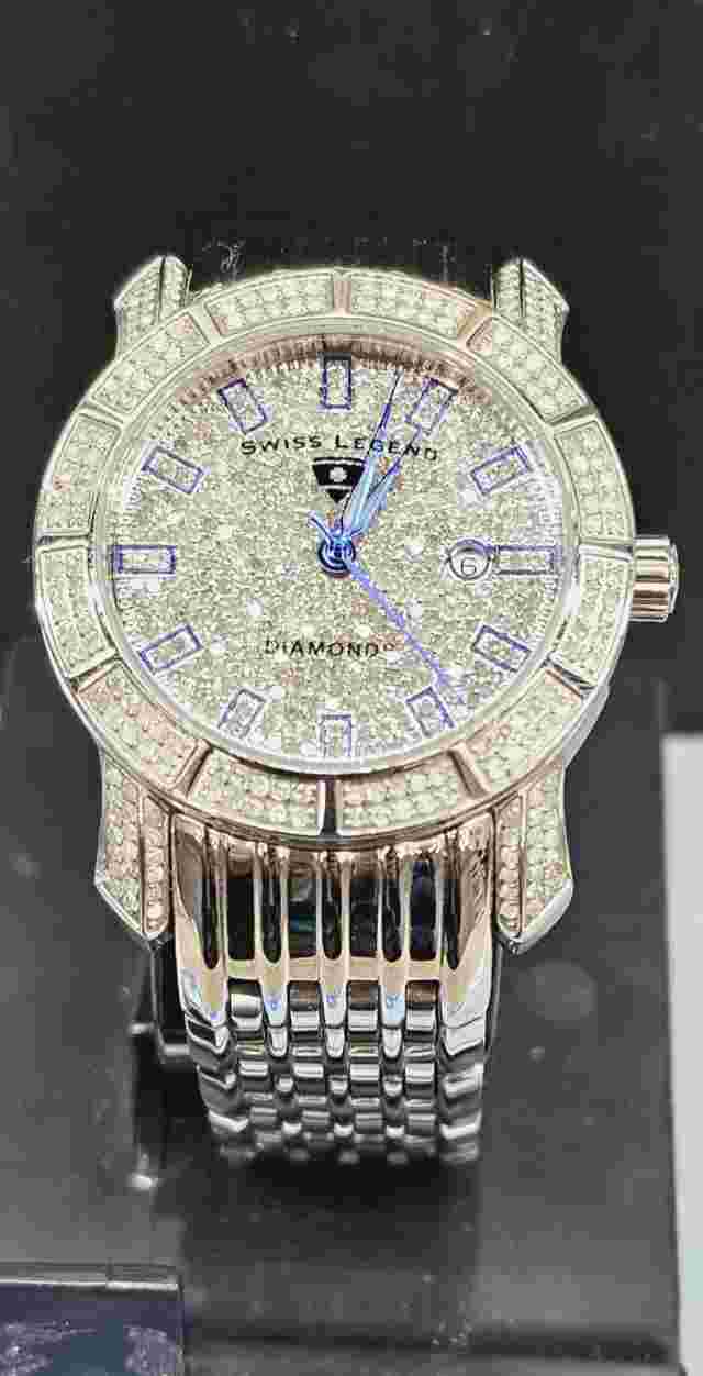 Swiss Legend SL-23024F Stainless Steel & Diamond Quartz Marquise Collection 34mm