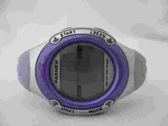 Pasnew Women's Purple Buckle Band Digital Sport Watch 30 Meters Water Resistant