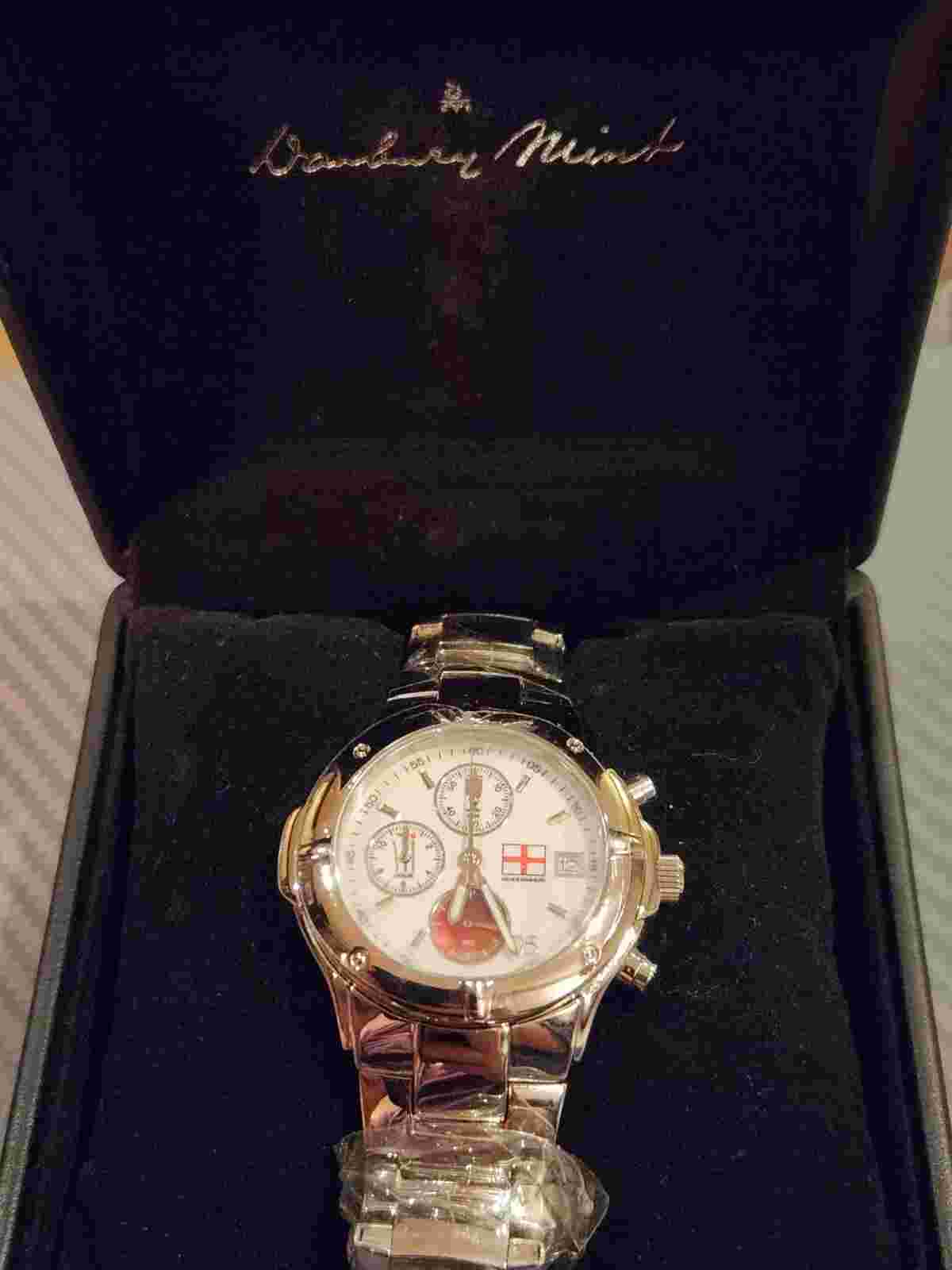 BNIB Danbury Mint Mens Ashes Winner 2005 Commemorative Quartz Watch. New🔋Unworn