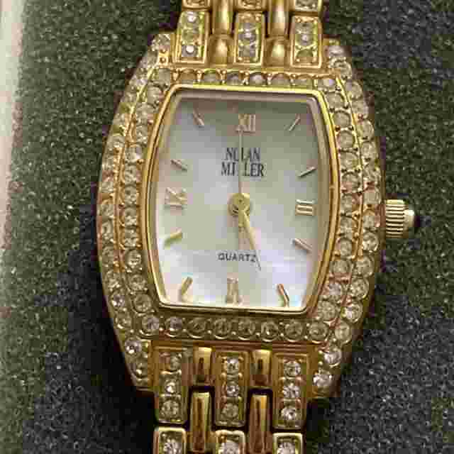 Nolan Miller Glamour Collection Gold Tone & Stones Watch