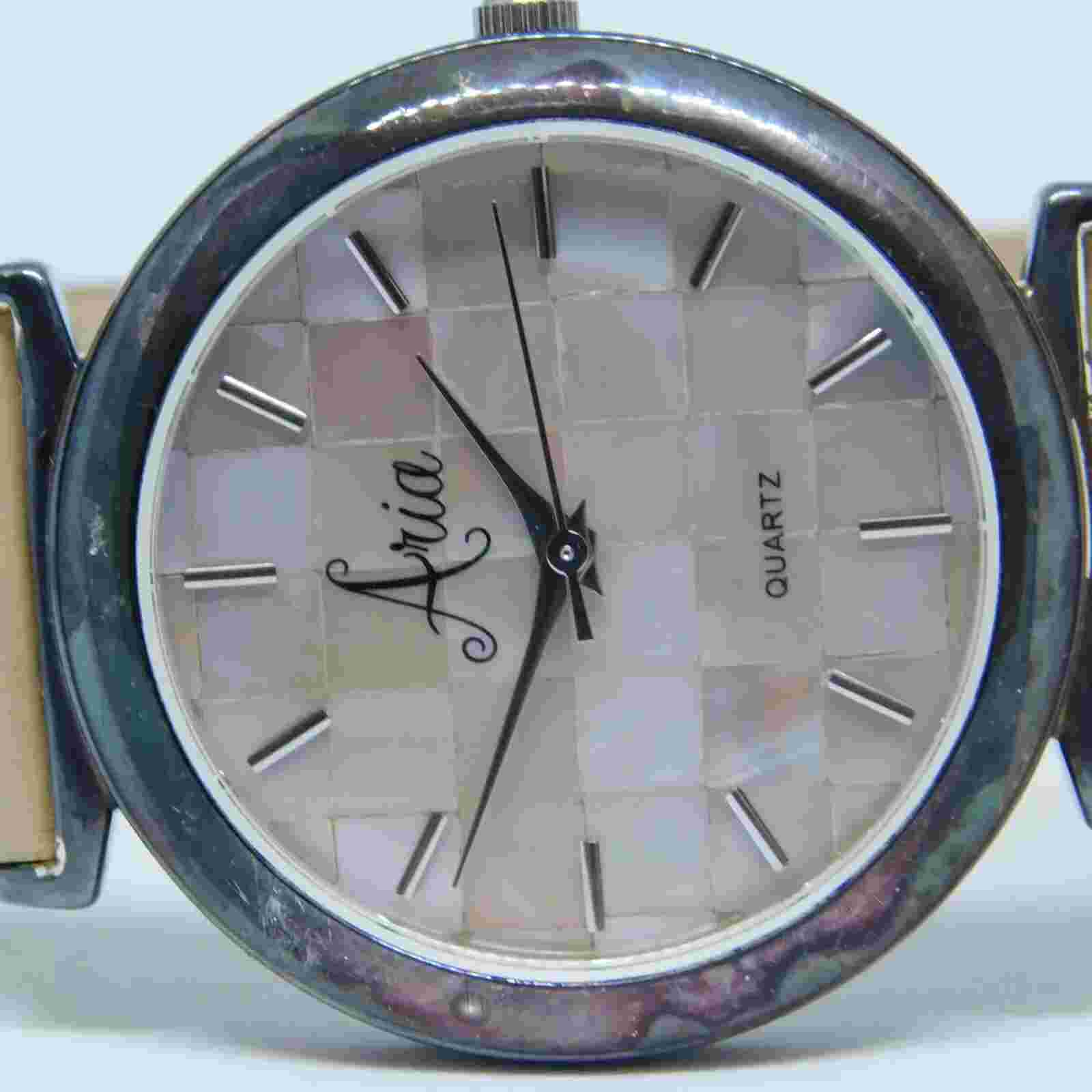 Aria 925 Sterling Silver Case Quartz Analog Women's Watch New Battery