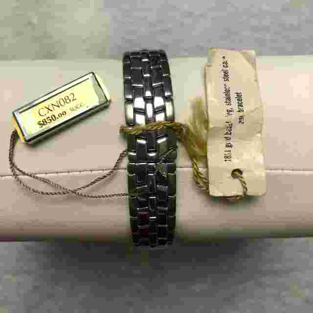 LASSALE LADIES WATCH *NEW* 18K GOLD BEZEL RING SS CASE/BRACELET R//$850 CXN082