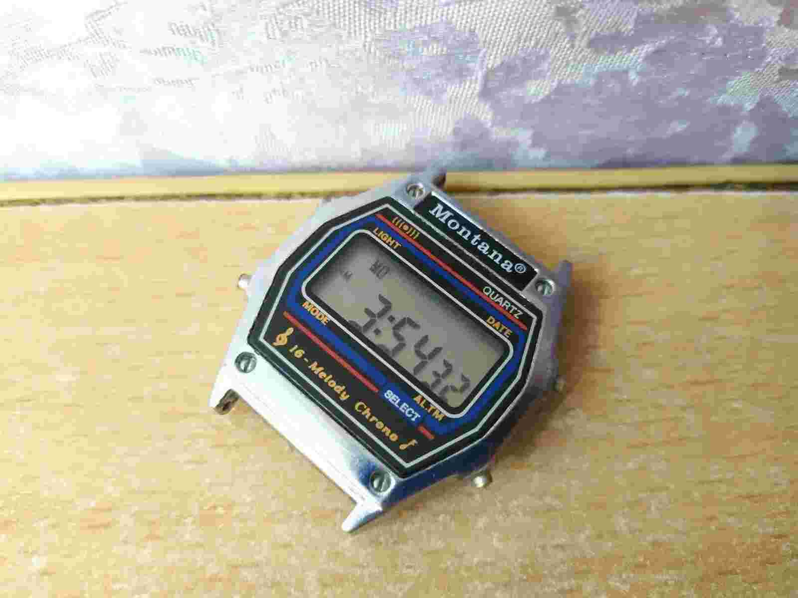 RARE Vintage WATCH retro USA Digital Quartz Montana Chronograph Melody 16