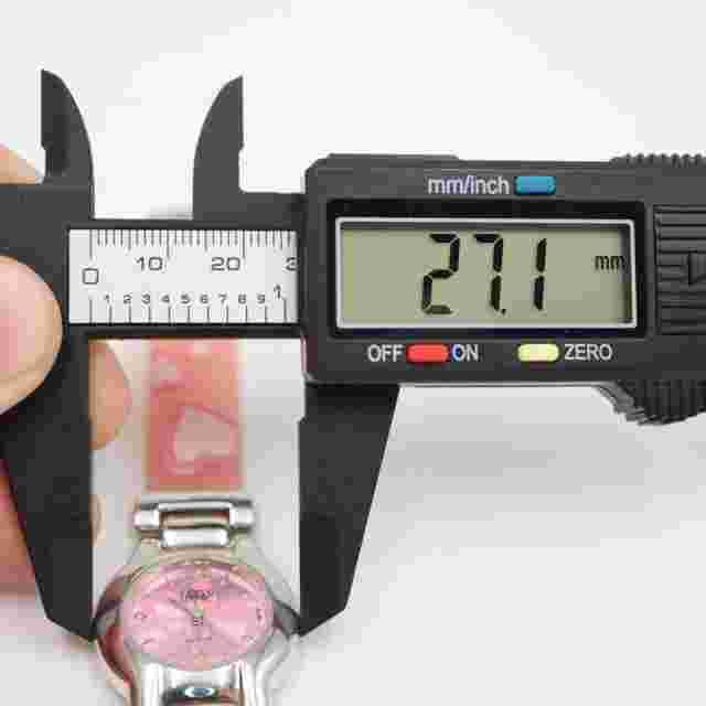 Foxy Quicksilver Pink Watch 27mm Silver Tone Plastic Heart Strap w New Battery