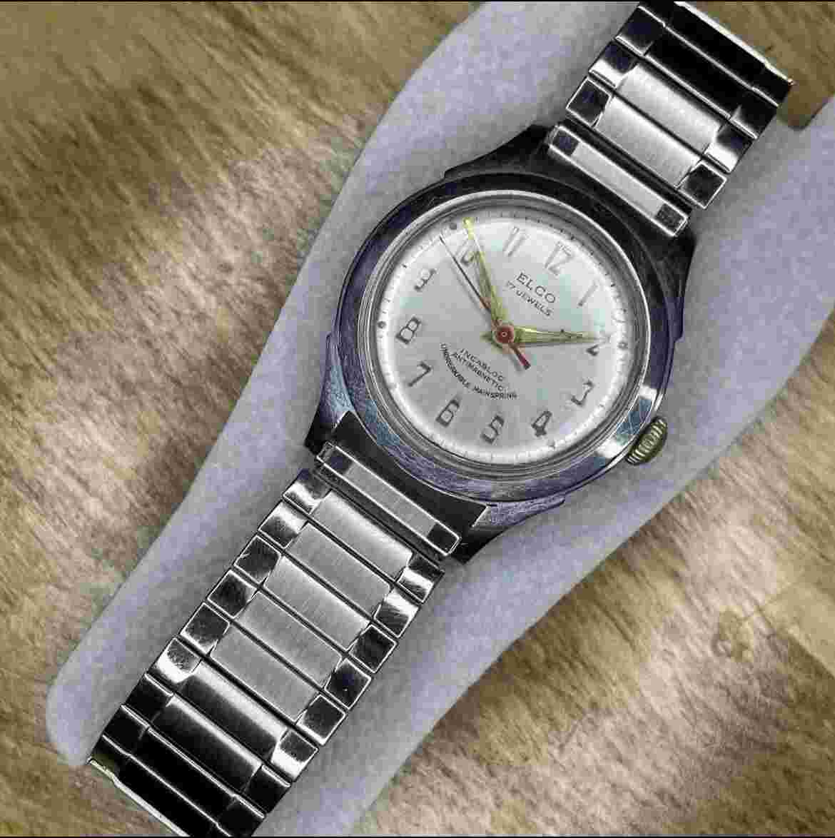 Vintage Elco Rodania 1686 Manual Wind 17J Incabloc Mens Steel Wristwatch Swiss
