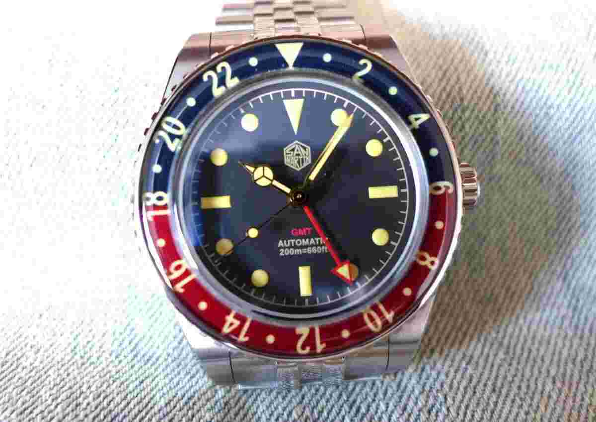 San Martin / SN0005-GMT-2 / GMT Automatic Watch / 40mm / Pepsi