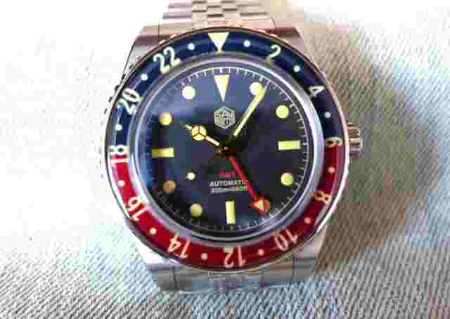 San Martin / SN0005-GMT-2 / GMT Automatic Watch / 40mm / Pepsi