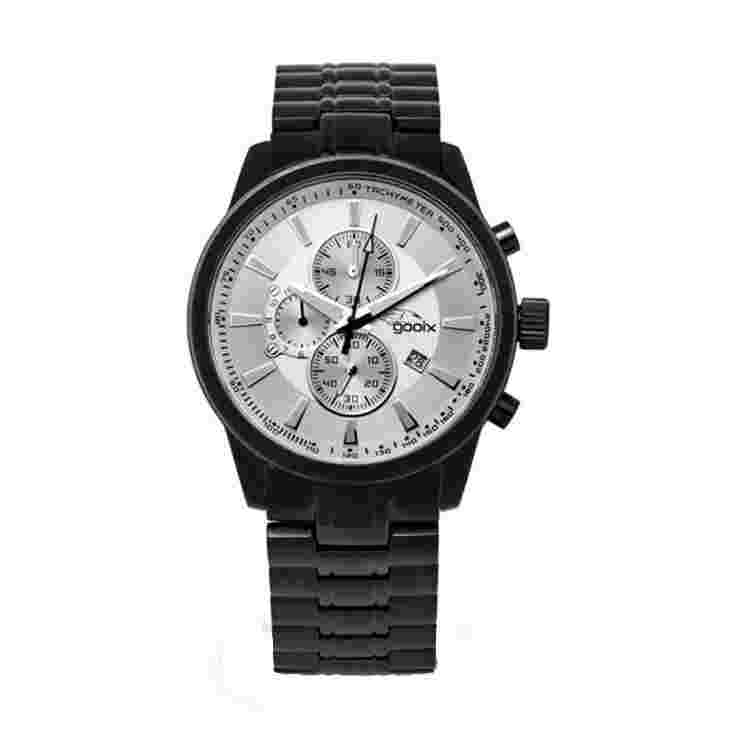 GOOIX Chrono Man Watch GX0600301C PVD Black Steel Case and Strap with Calendar
