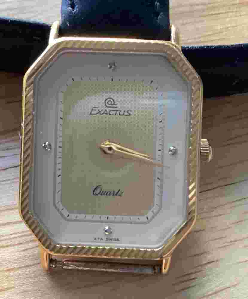 Exactus UNISEX Wristwatch Very Classic Look #AX12809 Swiss Made runs great