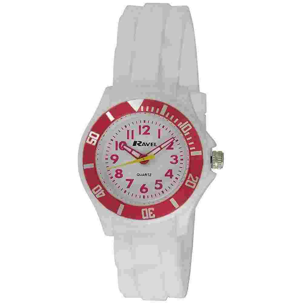 Ravel Children's Easy Read Quartz Watch With White Dial Analogue Display and Whi
