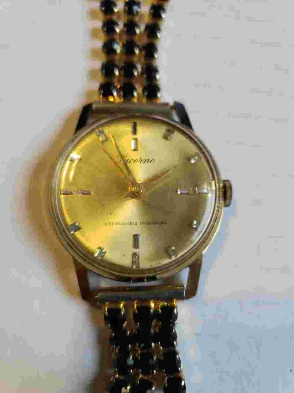 ✅Vintage Lucerne 1960's Diamond Chip Markers Watch With Custom Band Ultra Rare!
