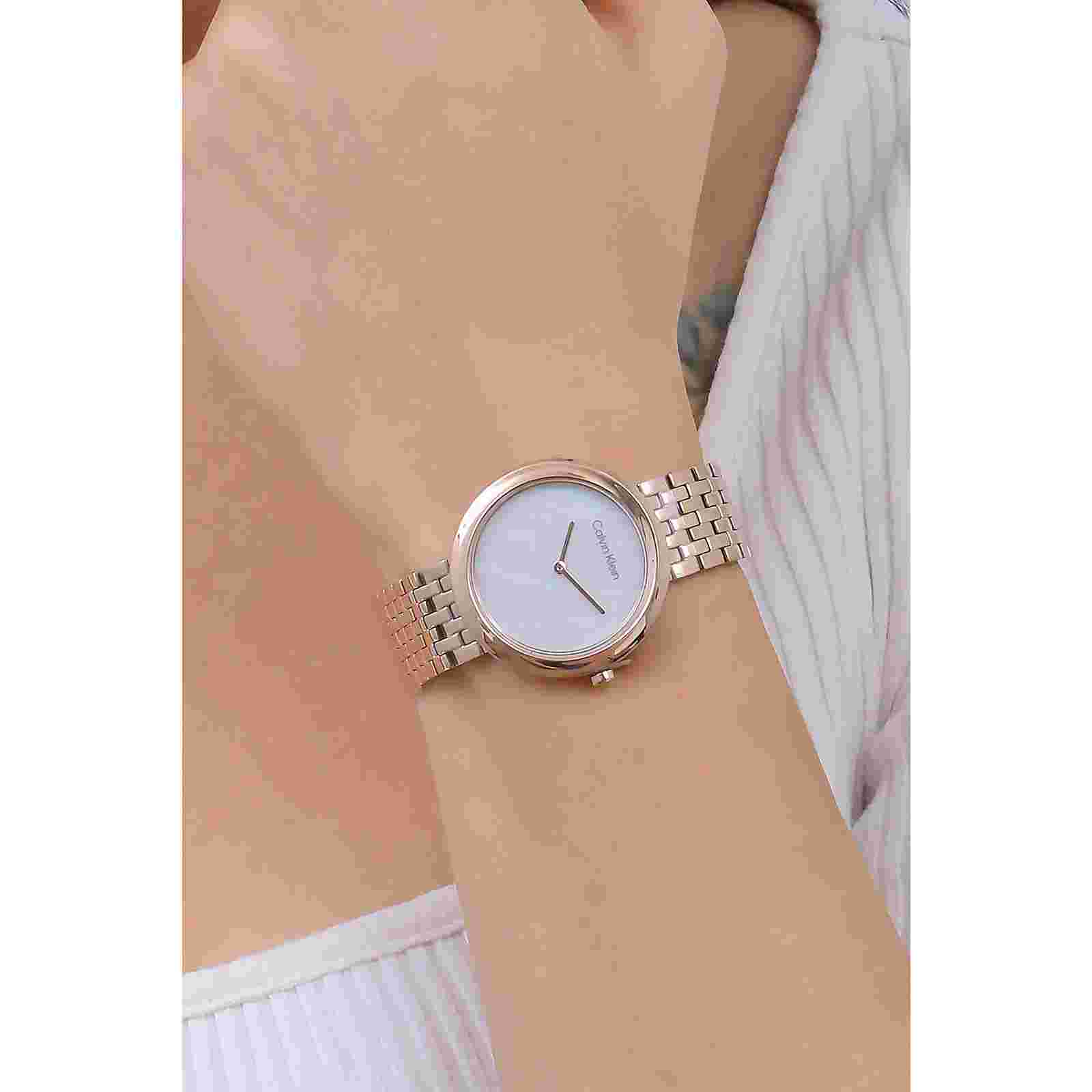 Womens Wristwatch CK CALVIN KLEIN SCULPTURAL 25200322 Steel Gold Rose Black