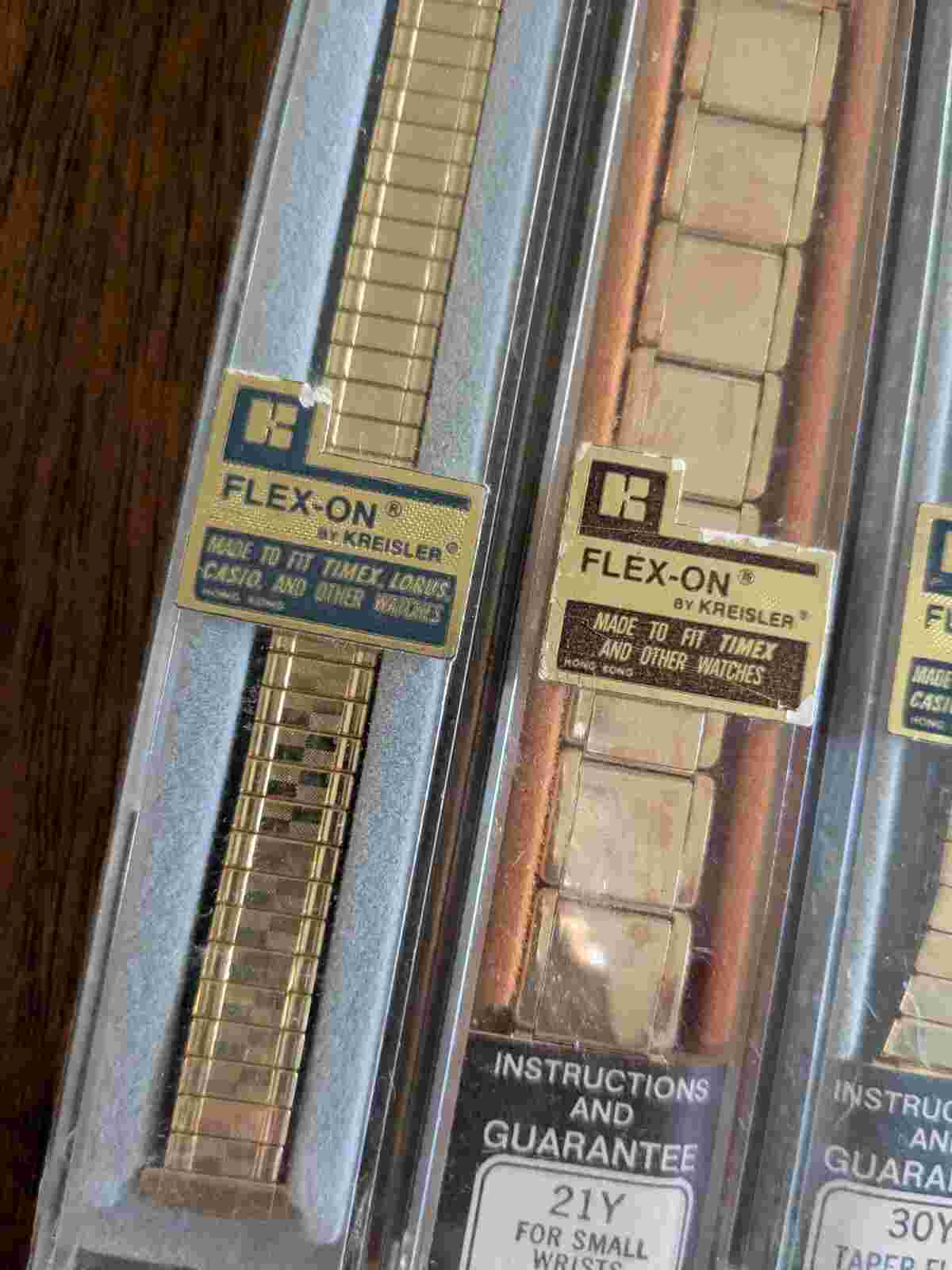 VTG Wristwatch Bands Lot of 4 Gold Kreisler Flex-On See Pics for Details WB2