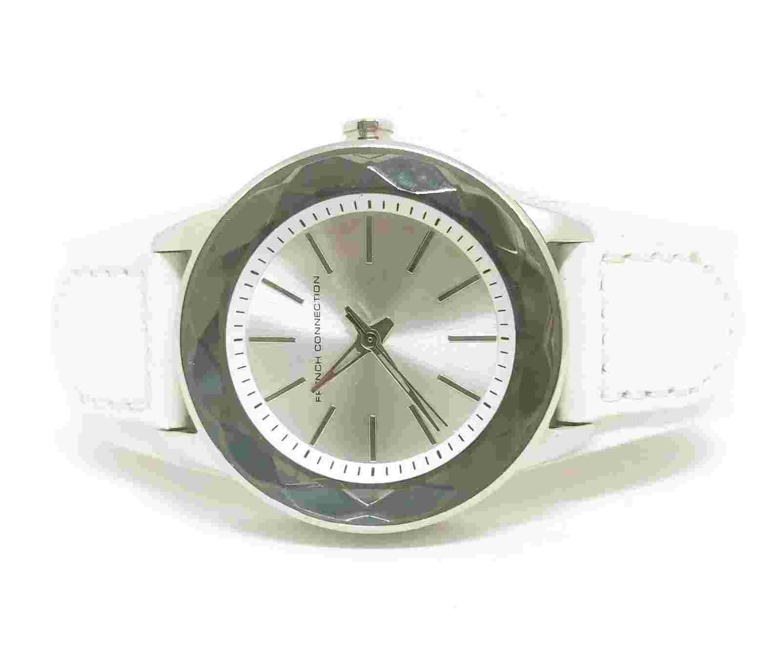 French Connection Silver Tone Analog Quartz Ladies Womens Wrist Watch FC1064