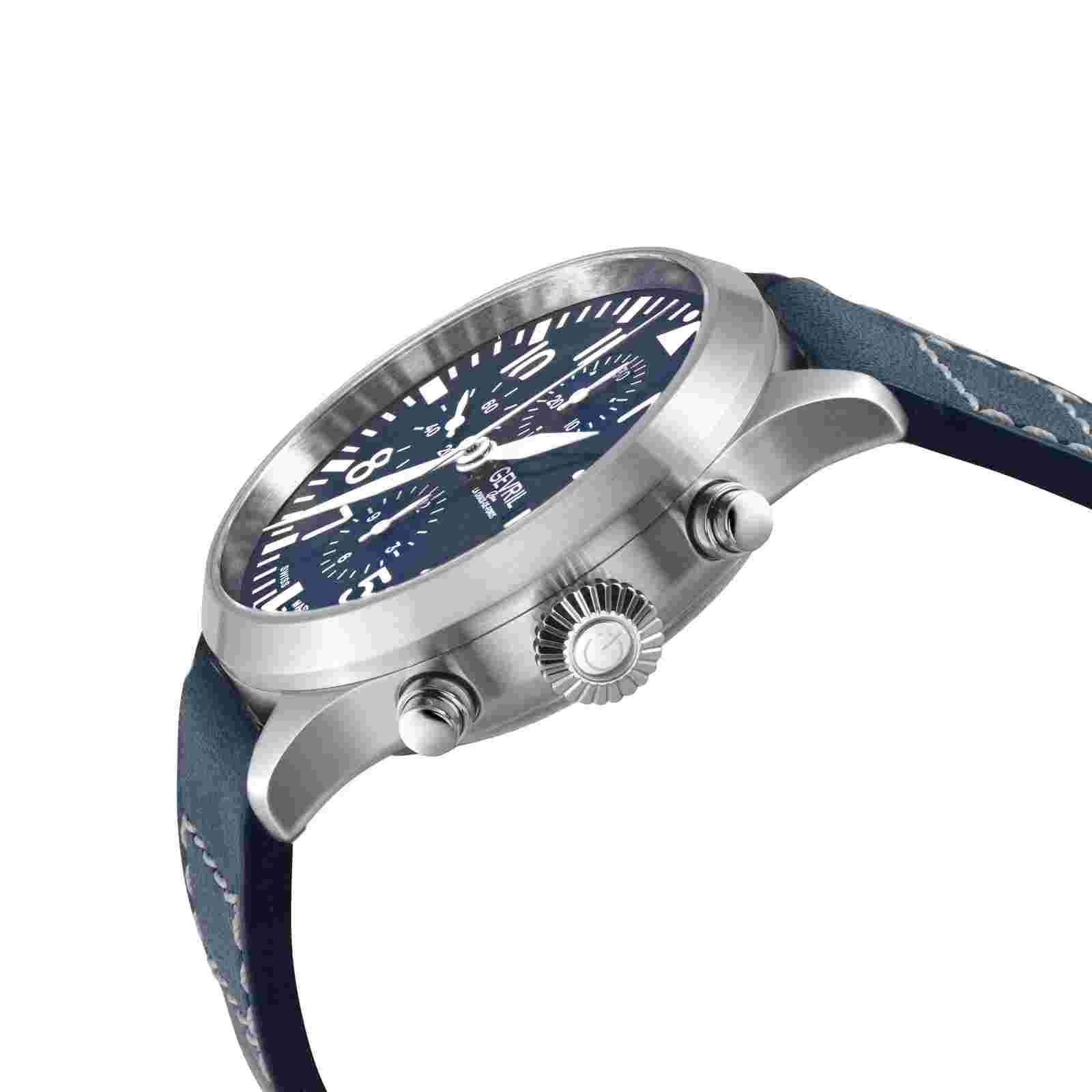 Gevril Men's 47101-1 Vaughn Chrono Pilot Swiss Automatic ETA 7750 Movement Watch