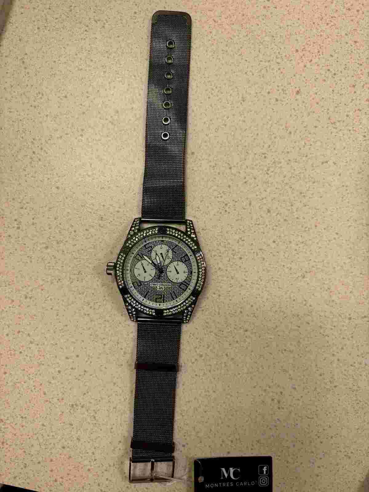 5430-Montres Carlo Mesh Band Watch - Grey