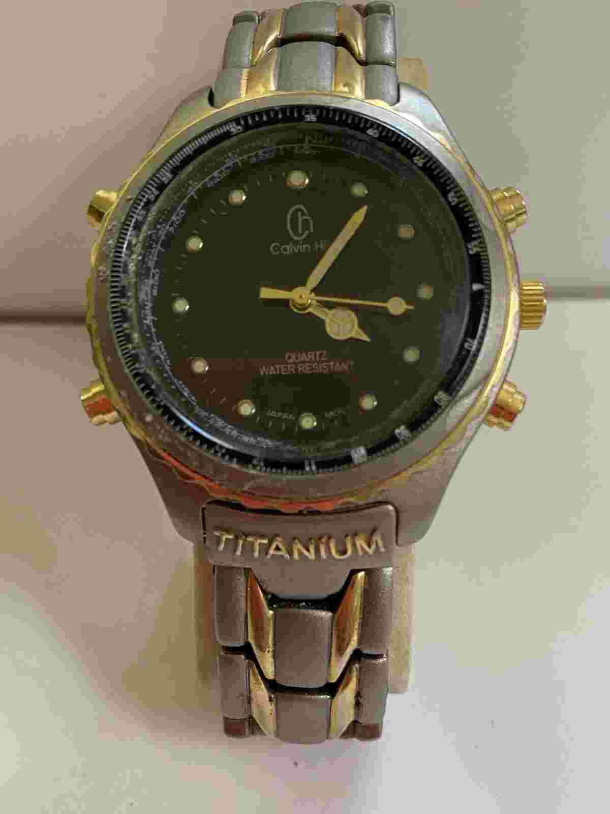 CALVIN HILL TITANIUM QUARTZ WATCH -