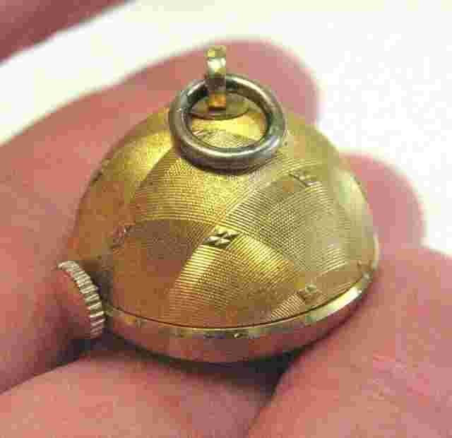 ANDRE BOUCHARD VINTAGE GOLD FILLED WATCH PENDANT MATTE FINISH
