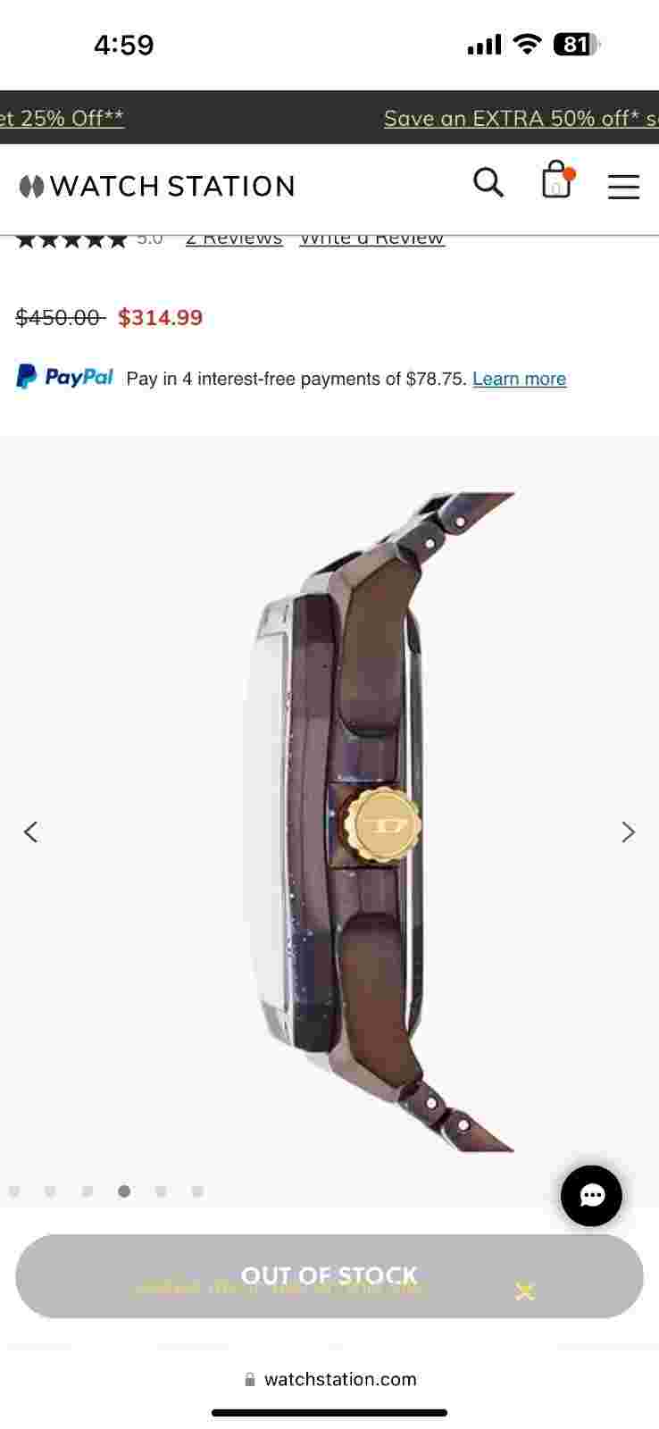 Diesel automatic flayed watch one of a kind super rare