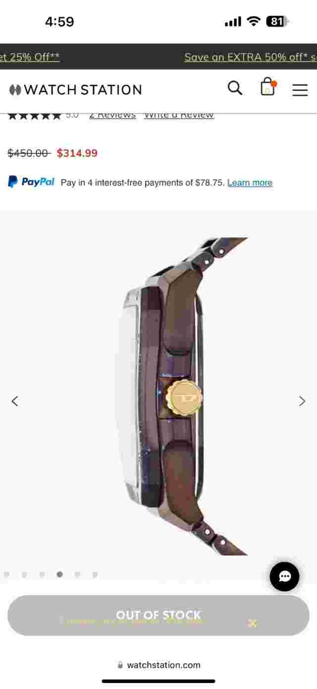 Diesel automatic flayed watch one of a kind super rare