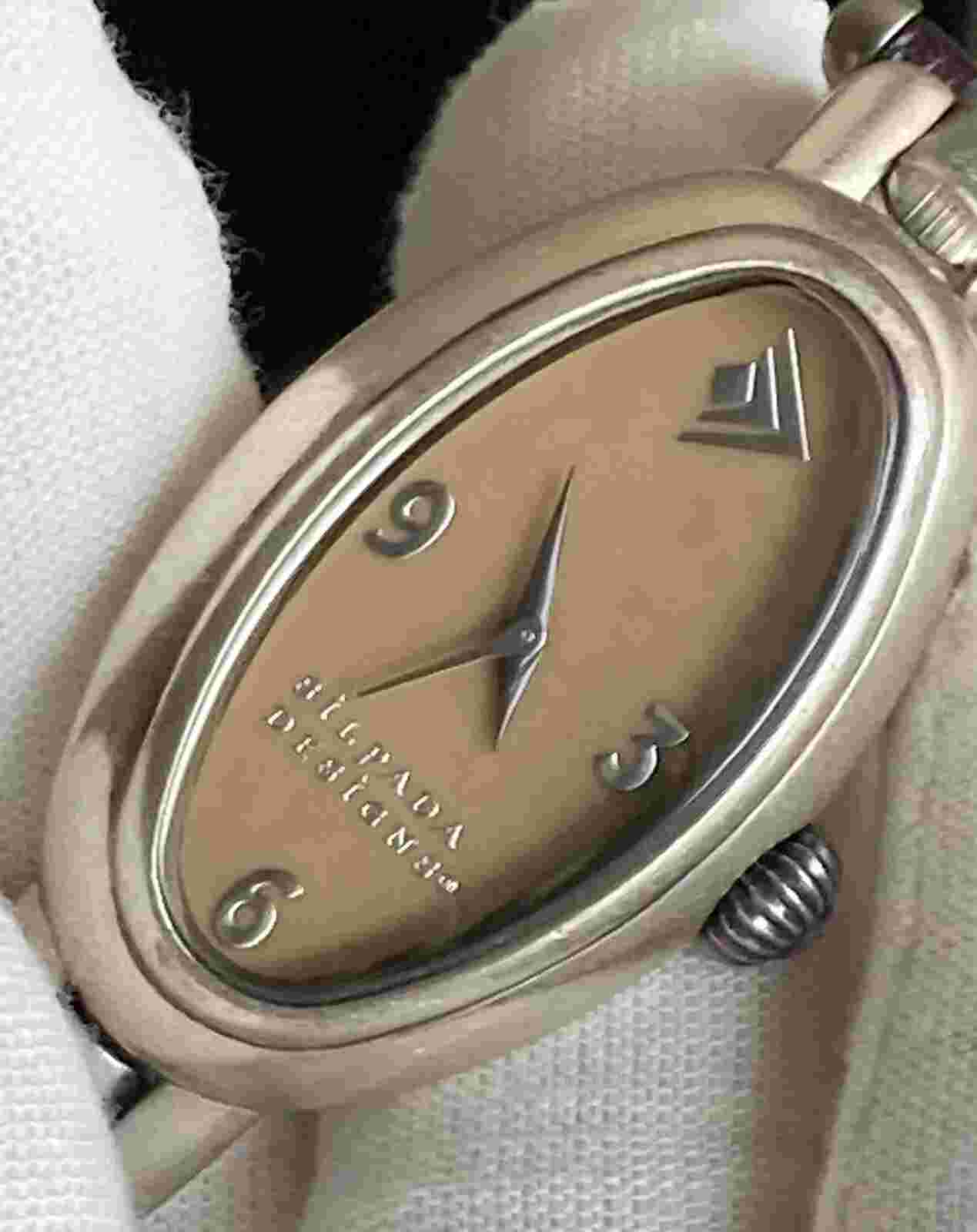 Silpada Designs Watch Women Oval Leather Stainless Steel 7.5in NEEDS BATTERIES