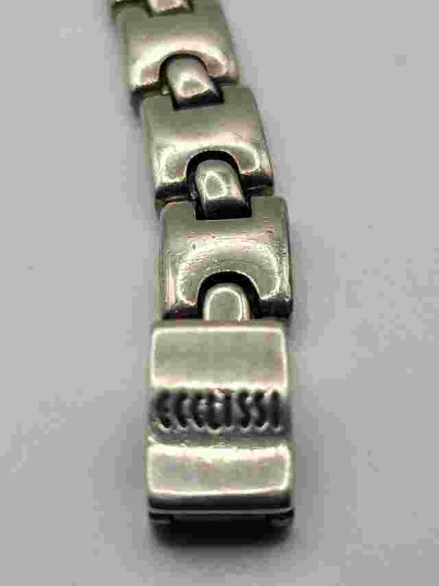 ECCLISSI 925 Sterling Silver Rectangular Watch Chain Band Heavy 73g New Battery