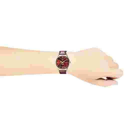 [Henry London] Red Dial Stainless Steel Quartz Moon Phase 38.5mm HL39-LS-0426