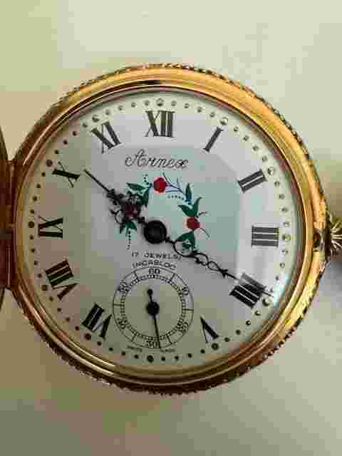 Vintage 1950's Arnex 17 JEWELS SWISS POCKET WATCH MECHANICAL HANDWIND INCABLOC