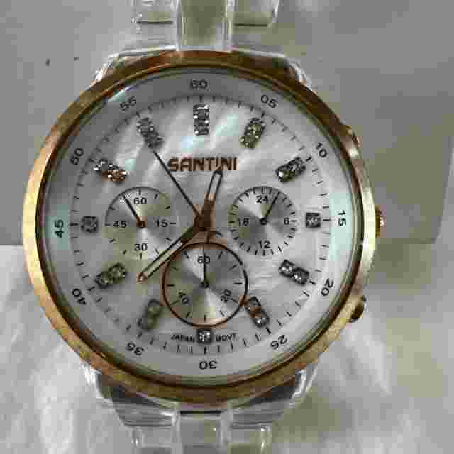 Santini Fashion Ladies Watch Gold Case And Dials With Diamond Crystals For Hours