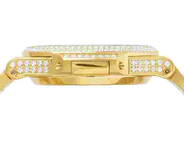 Mens Iced Yellow Stainless Steel 40MM PP Cubic Zirconia Watch