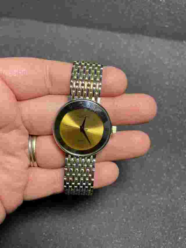 Vintage Fondini Unisex Dual Tone Roman Dial Quartz Watch Working New Battery