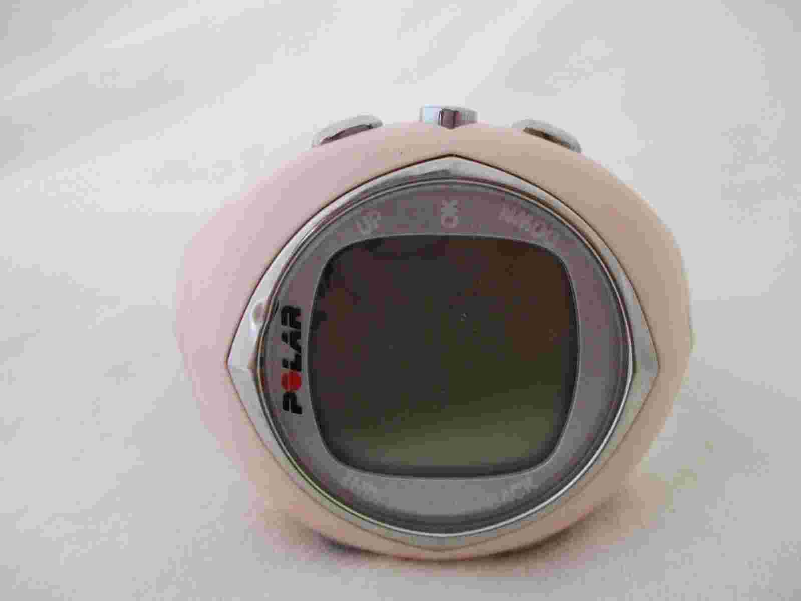Polar Digital Watch Pink Buckle Band Silver Toned Stylish WR 50M