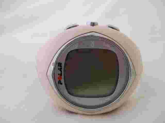 Polar Digital Watch Pink Buckle Band Silver Toned Stylish WR 50M