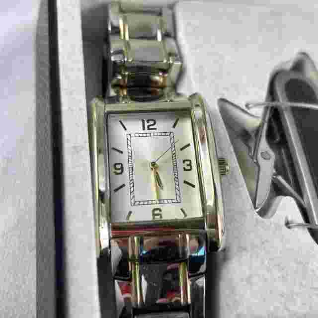 Men’s Wrist Watch And Pocket Knife Set 12 He Analog Japan Mvmt Stainless Silver