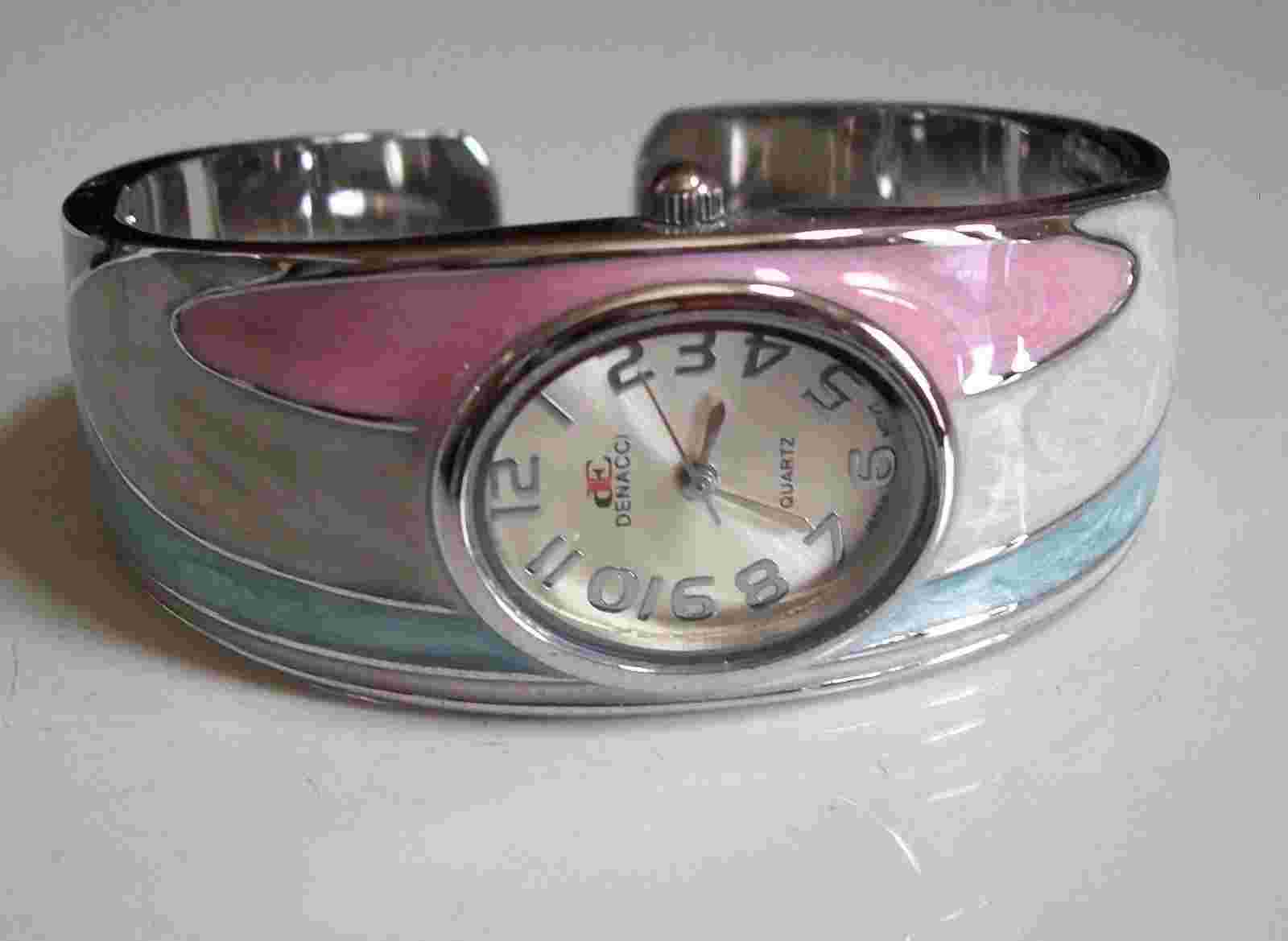 Women's dressy/casual wear multicolors/silver finish with Numbers wrist watch