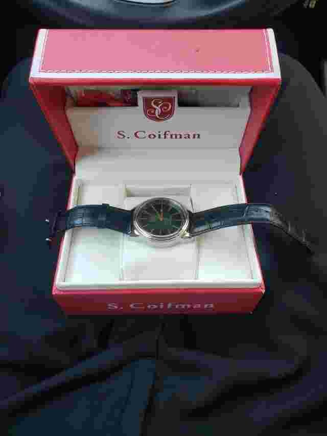 watch s. Coifman emerald green. Leather straps