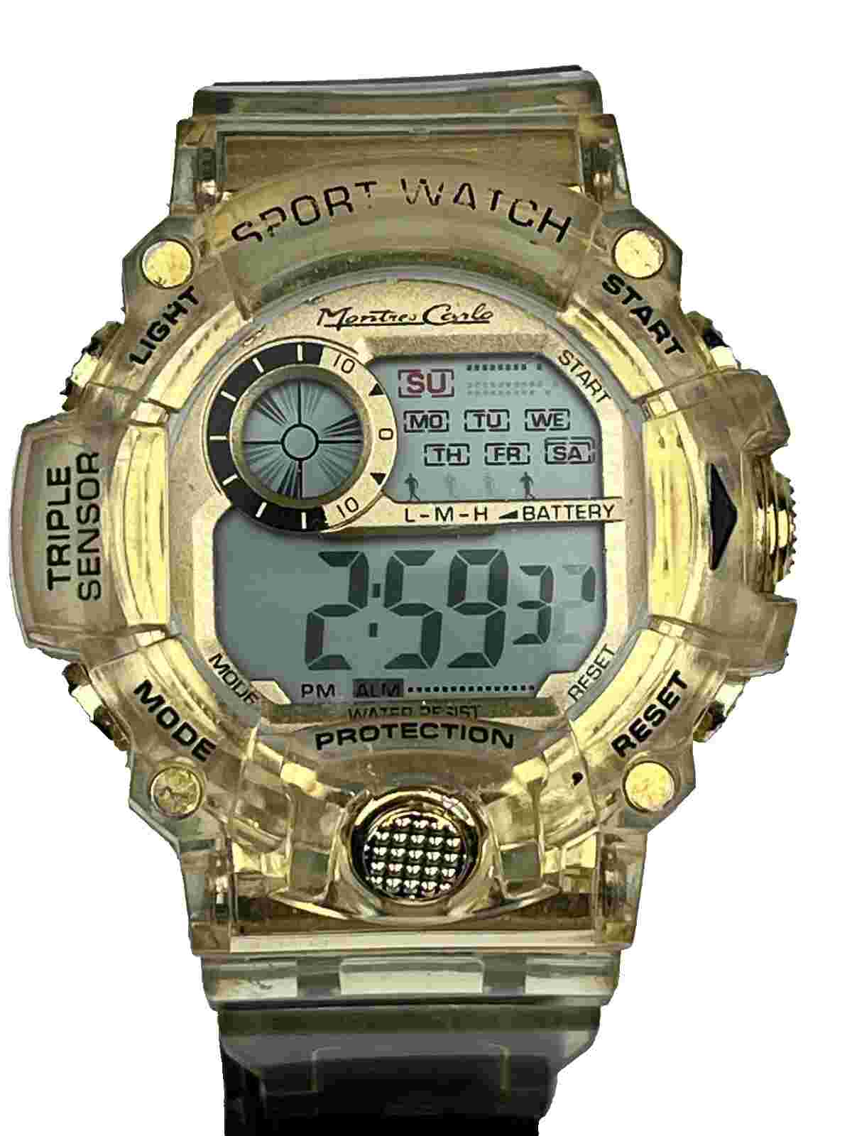 Montres Carlo Sports Unisex Digital Silicone Rubber Band Men's Watch - Running
