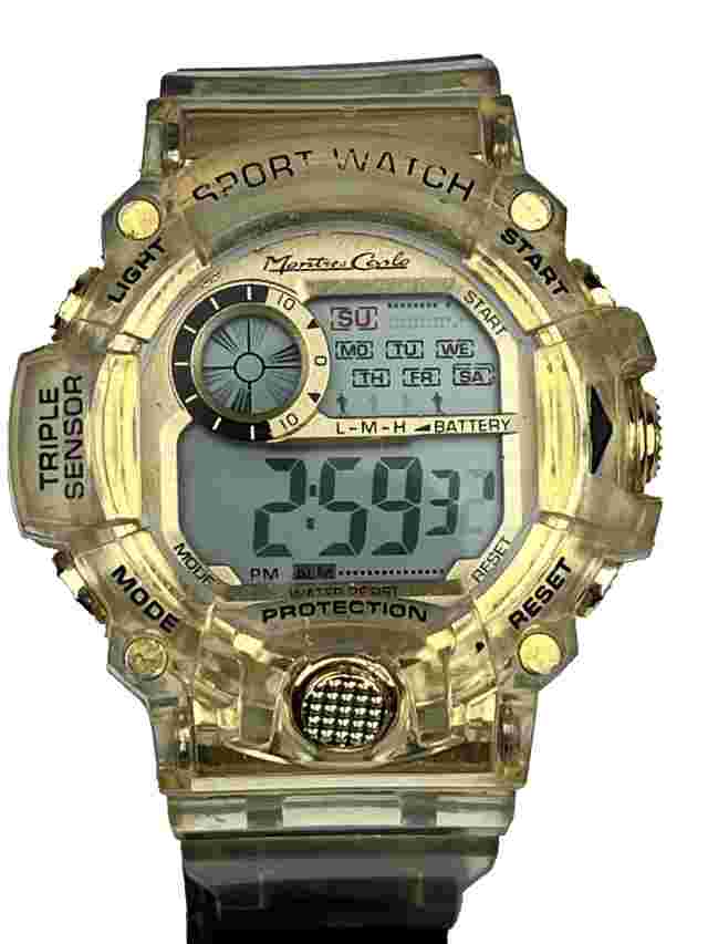 Montres Carlo Sports Unisex Digital Silicone Rubber Band Men's Watch - Running