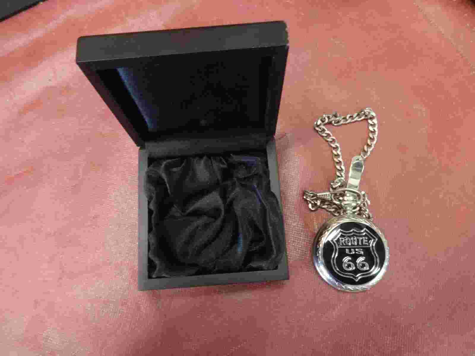 Route 66 Pocket Watch Black A Silver