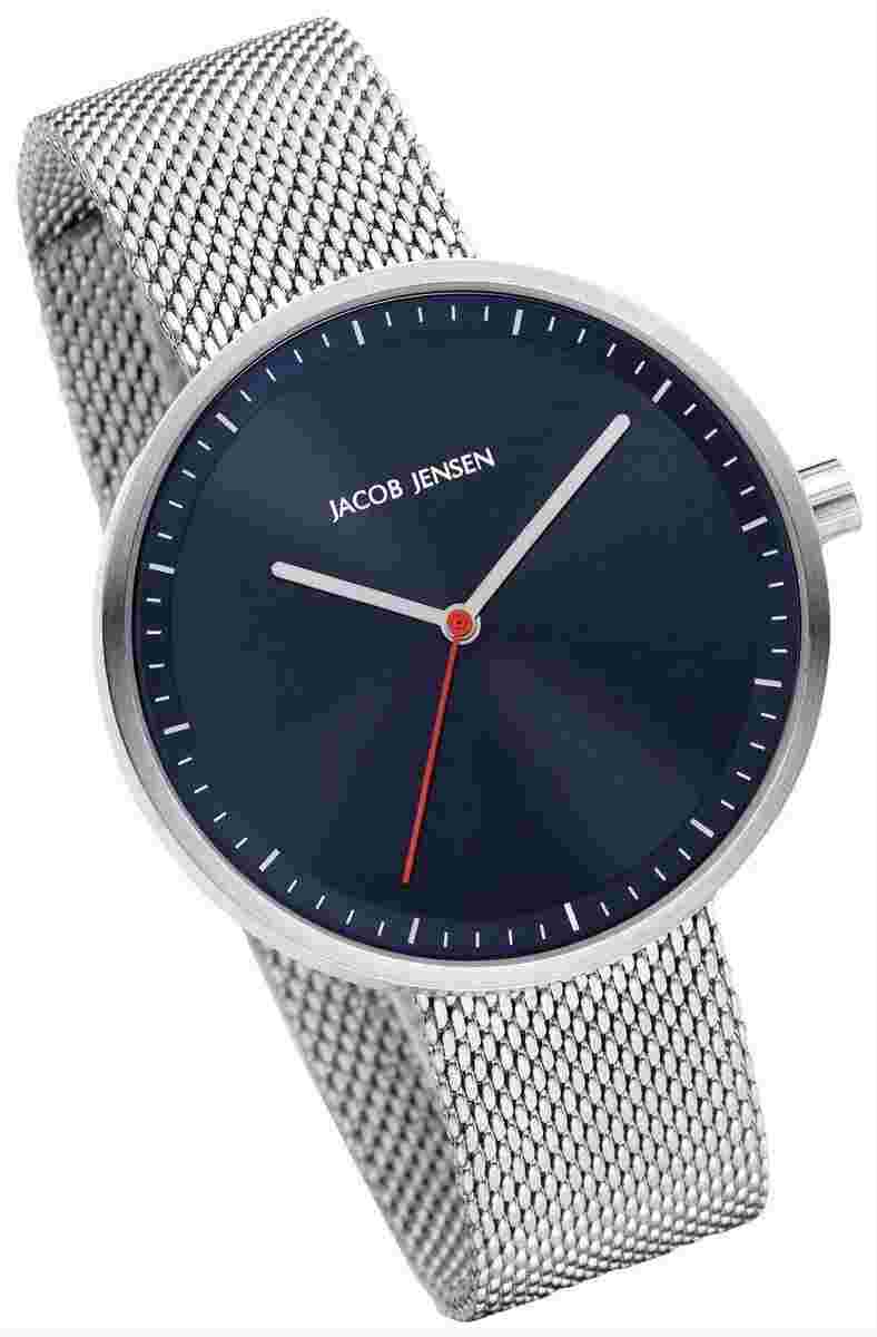Jacob Jensen Womens Strata Series Watch - Silver/Blue