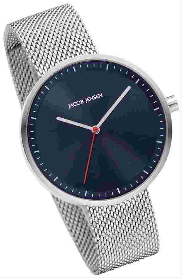 Jacob Jensen Womens Strata Series Watch - Silver/Blue
