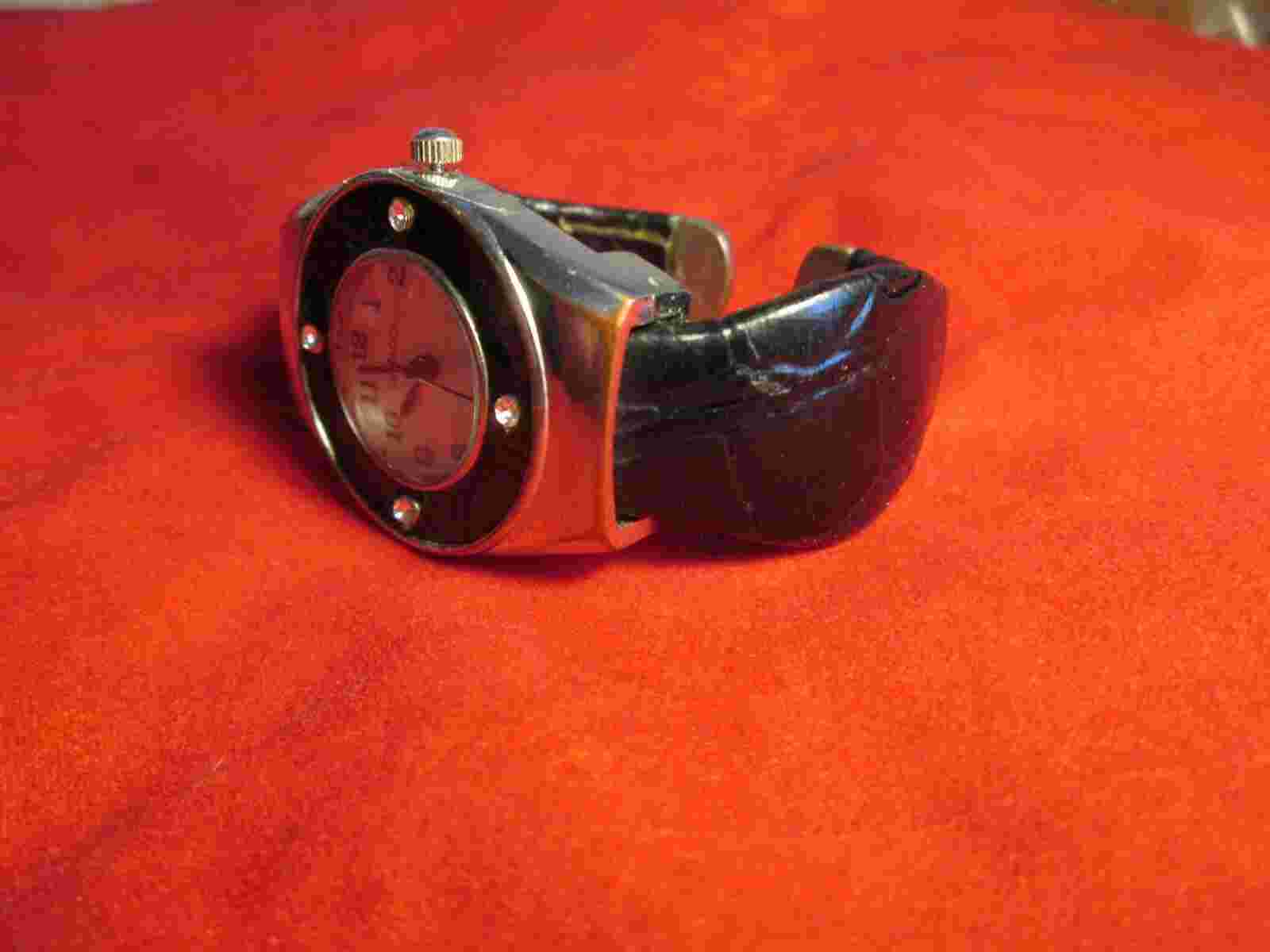 Denacci Woman's Watch ...Black Cuff Band new battery