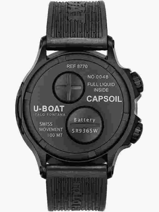 U-BOAT Mens Capsoil 45mm Black Dial & Strap Watch 8770