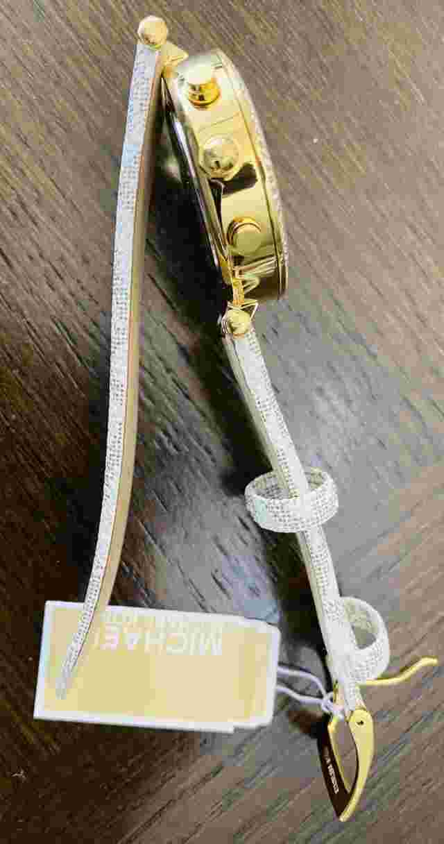 Brand New Michael Kors Women’s Parker Chronograph Vanilla Signature Logo Watch