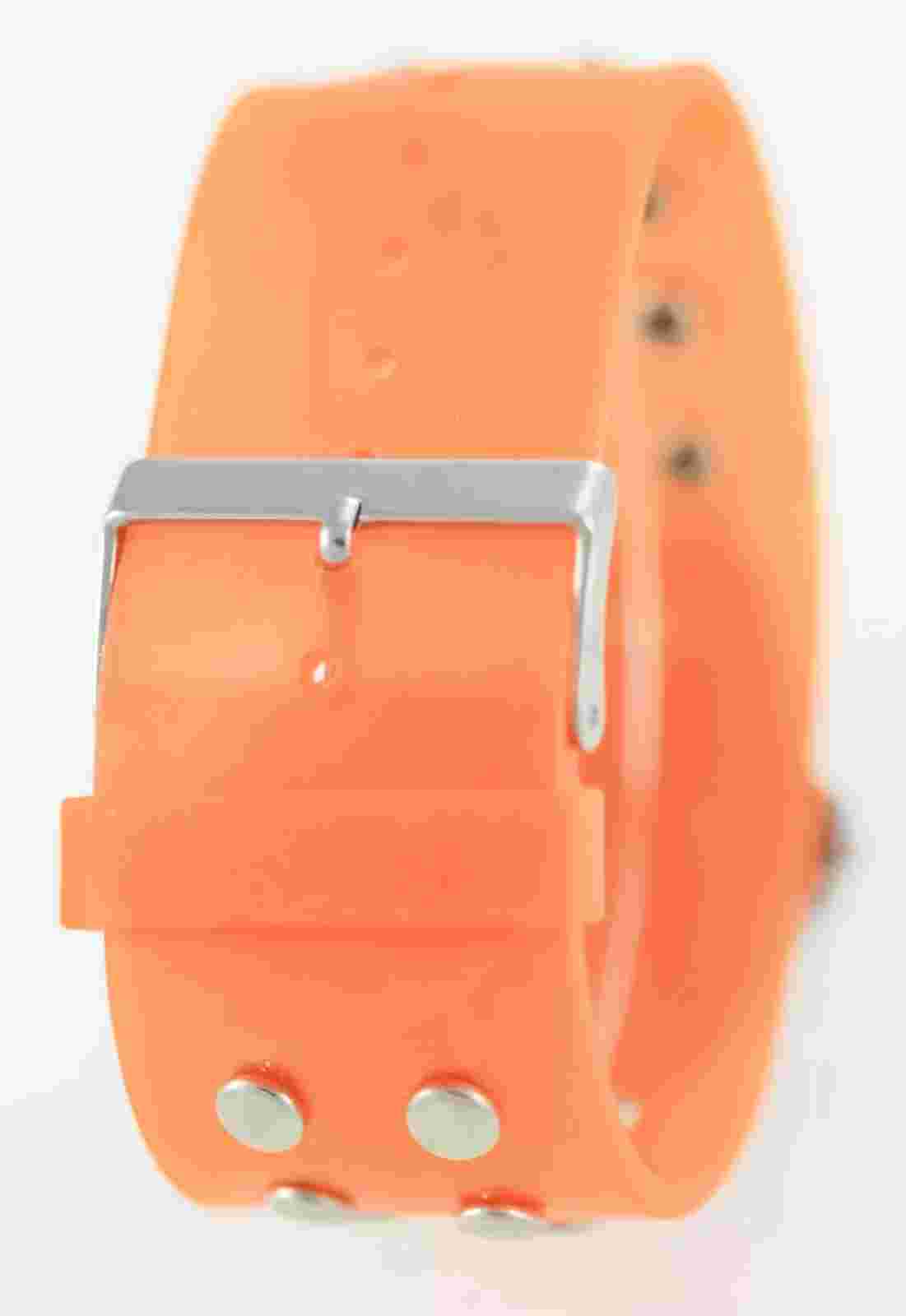 Mudd Unisex Watch Zebra Black Stainless Orange Wide Rubber Water Res Batt Quartz