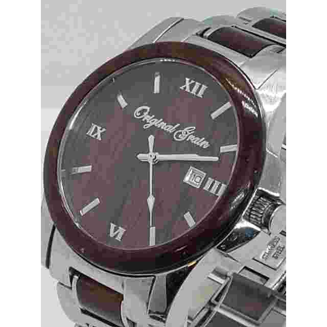 Original Grain Men's Stainless Steel Wood Watch 43mm Classic