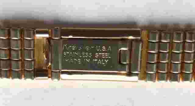 Vintage NOS Made In Italy Kreisler Gold Plated Stainless Steel Ladies Watch Band