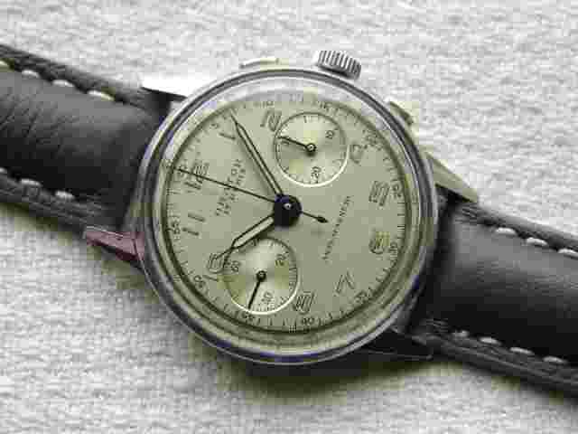 35mm MEN'S chronograph ORATOR good condition WRISTWATCH military style WWII ERA