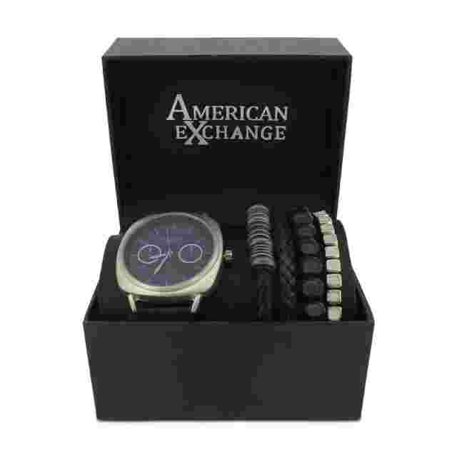 American Exchange Navy Men's Watch With Bracelets Set 5323 *Ex-Display*